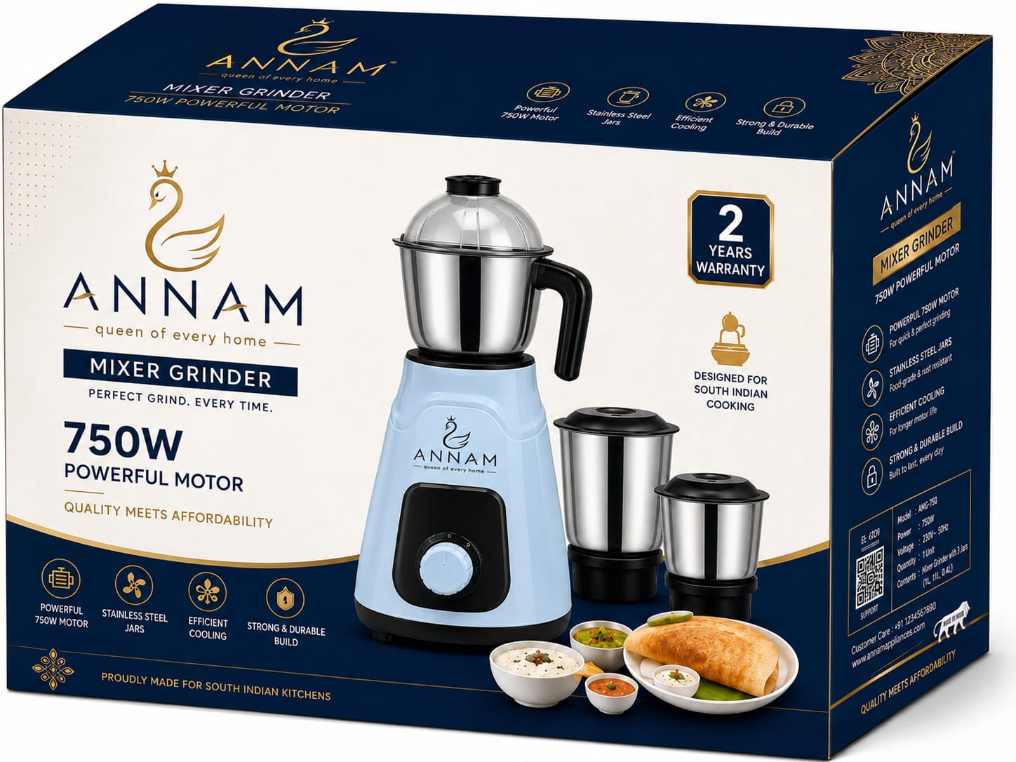 Mixer Grinder (750W Powerful Motor)